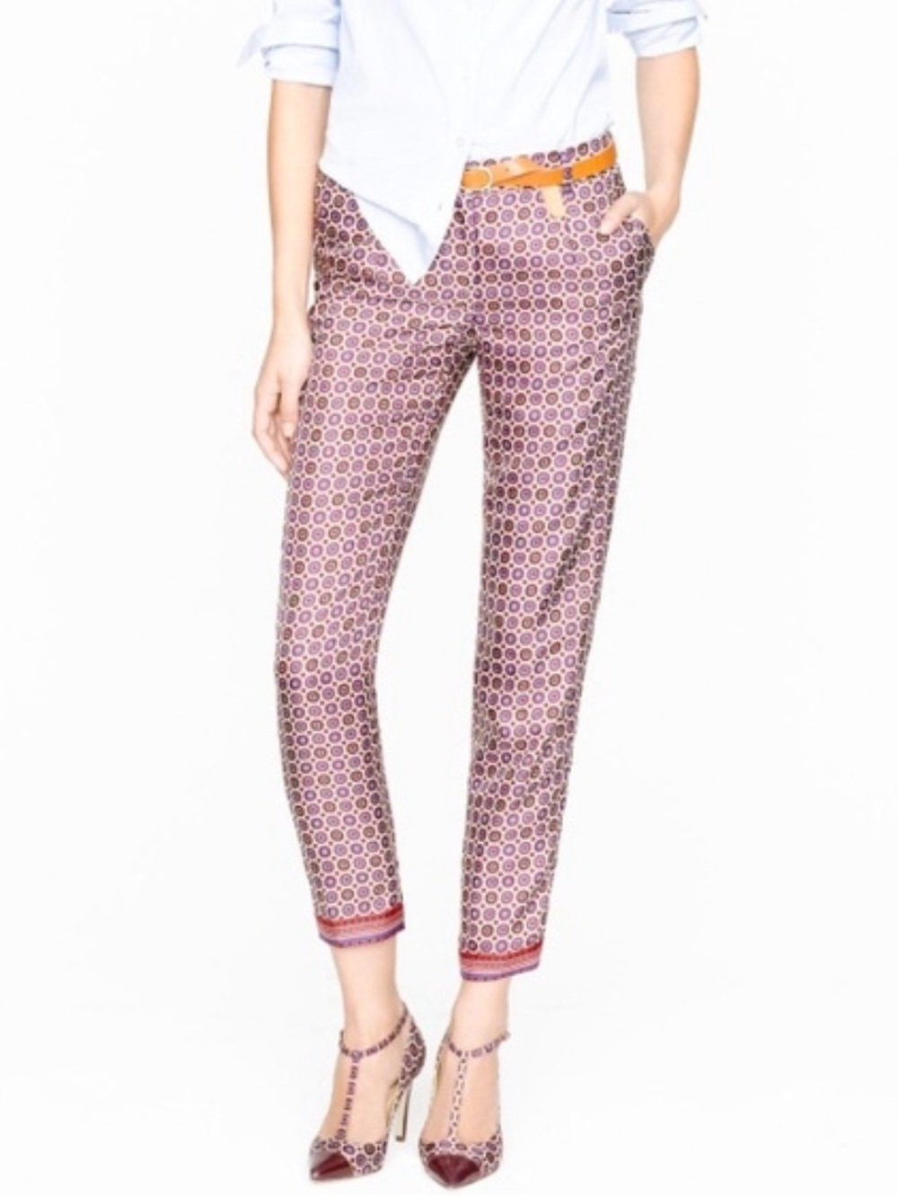 J. Crew Collection Silk Scarf Foulard City Fit Pants